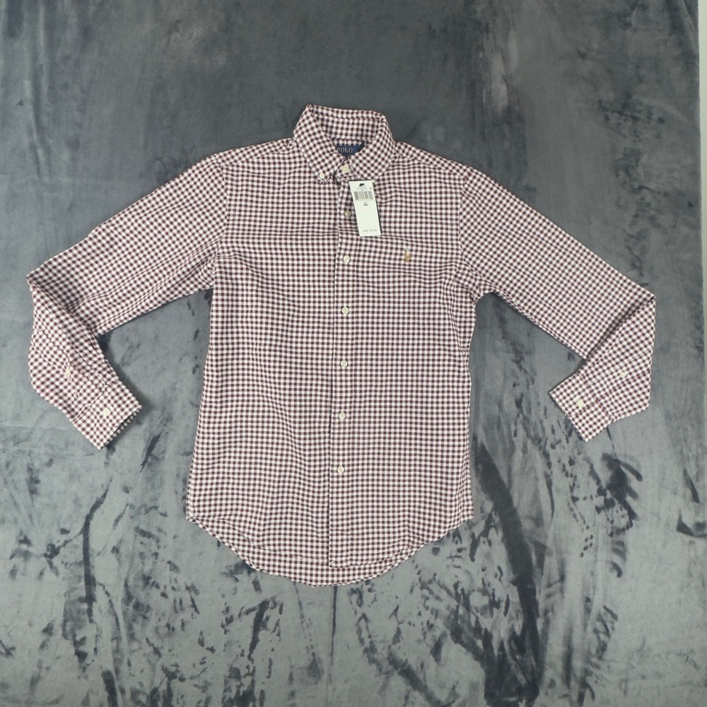 NWT Polo Ralph Lauren Button Down Shirt Mens XS Red Gingham Classic Fit